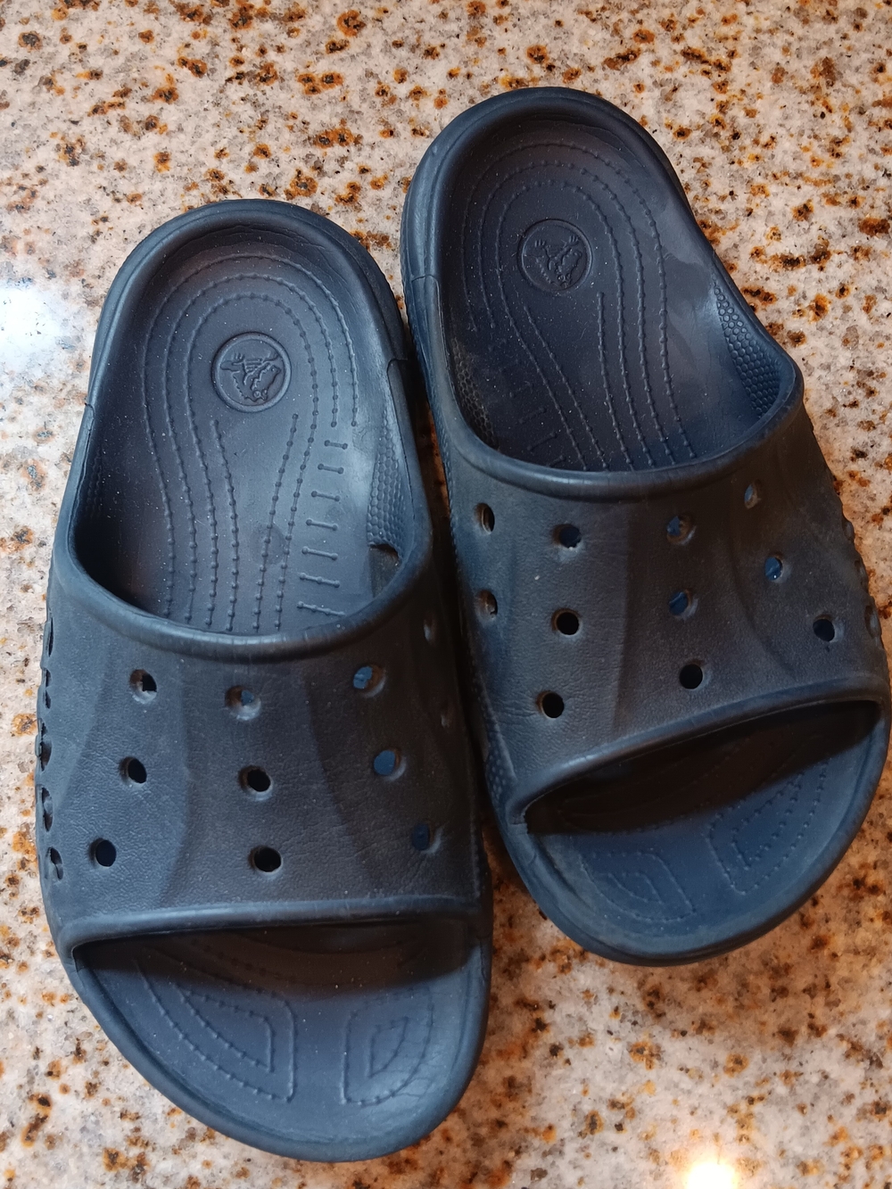 CROCS Kids Navy Blue Slide Sandals
